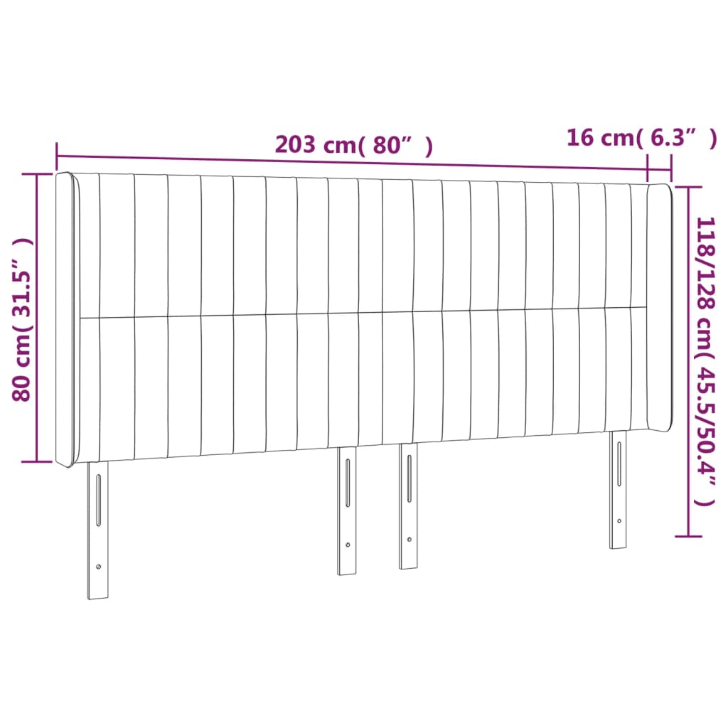 vidaXL Κεφαλάρι με Πτερύγια Taupe 203x16x118/128 εκ. Υφασμάτινο