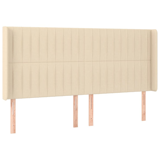 vidaXL Κεφαλάρι με Πτερύγια Κρεμ 203x16x118/128 εκ. Υφασμάτινο