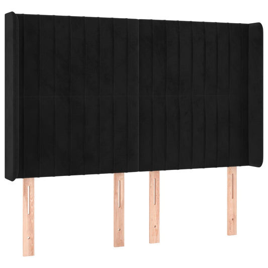 vidaXL Κεφαλάρι με Πτερύγια Μαύρο 147x16x118/128 εκ. Βελούδινο