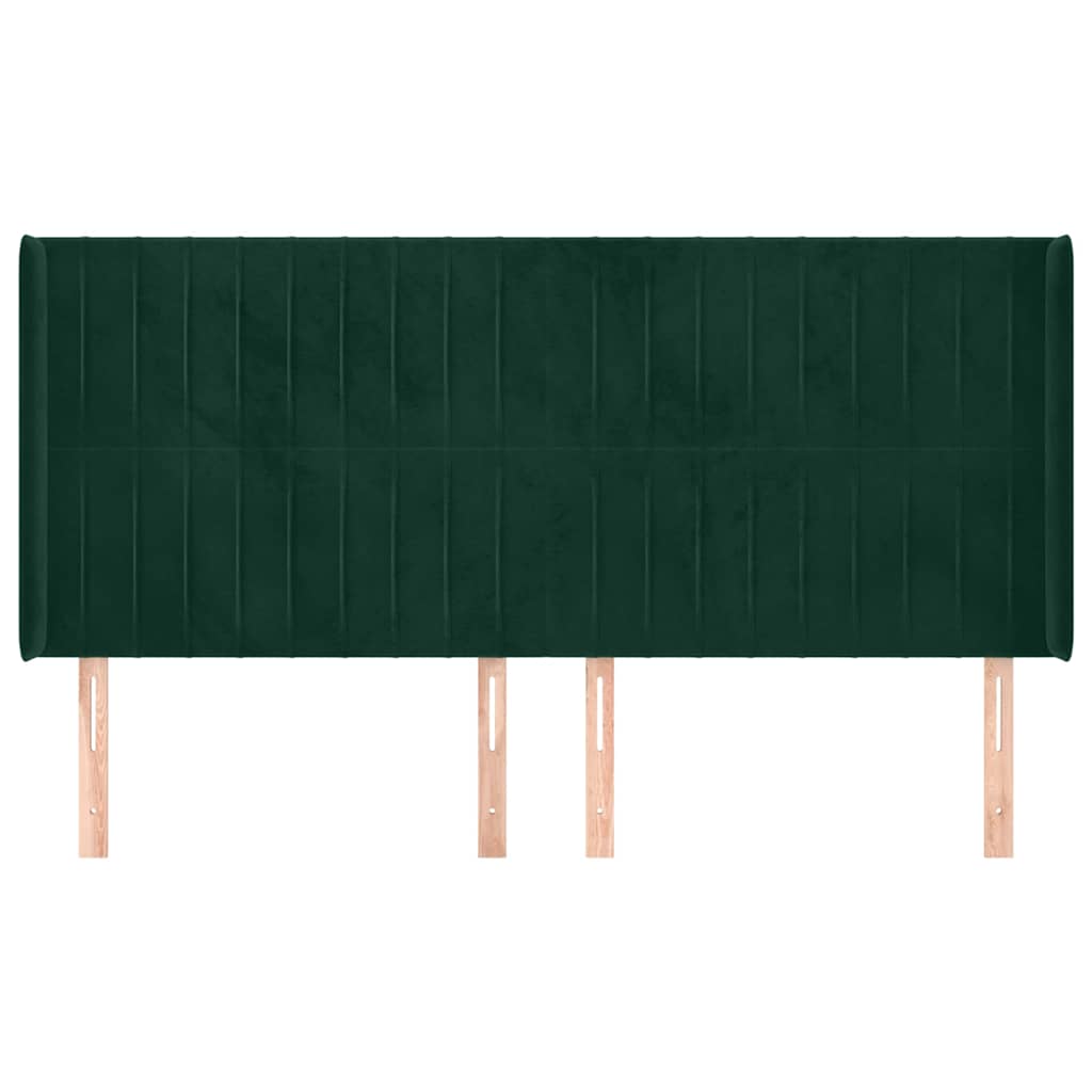 vidaXL Κεφαλάρι με Πτερύγια Πράσινο 163x16x118/128 εκ. Βελούδινο