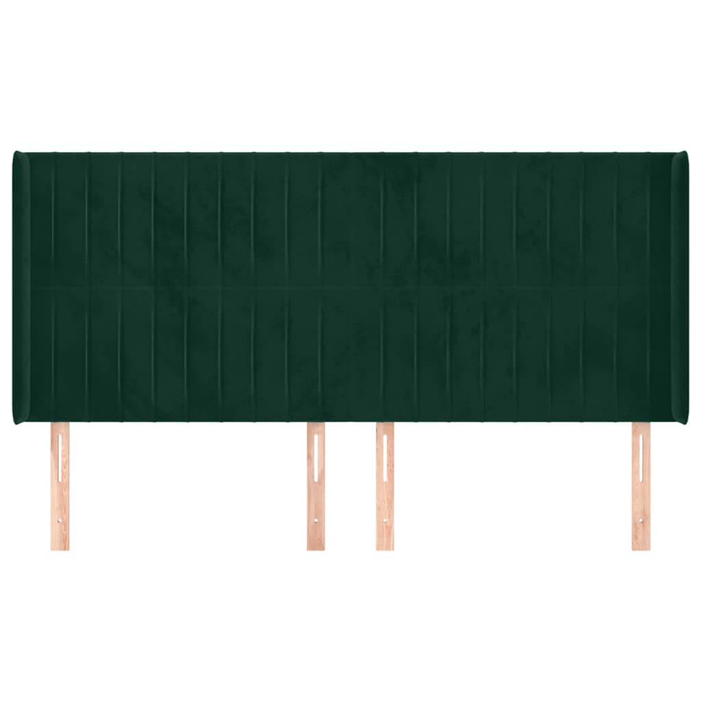vidaXL Κεφαλάρι με Πτερύγια Πράσινο 203x16x118/128 εκ. Βελούδινο