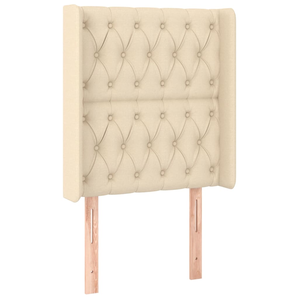 vidaXL Κεφαλάρι με Πτερύγια Κρεμ 83x16x118/128 εκ. Υφασμάτινο