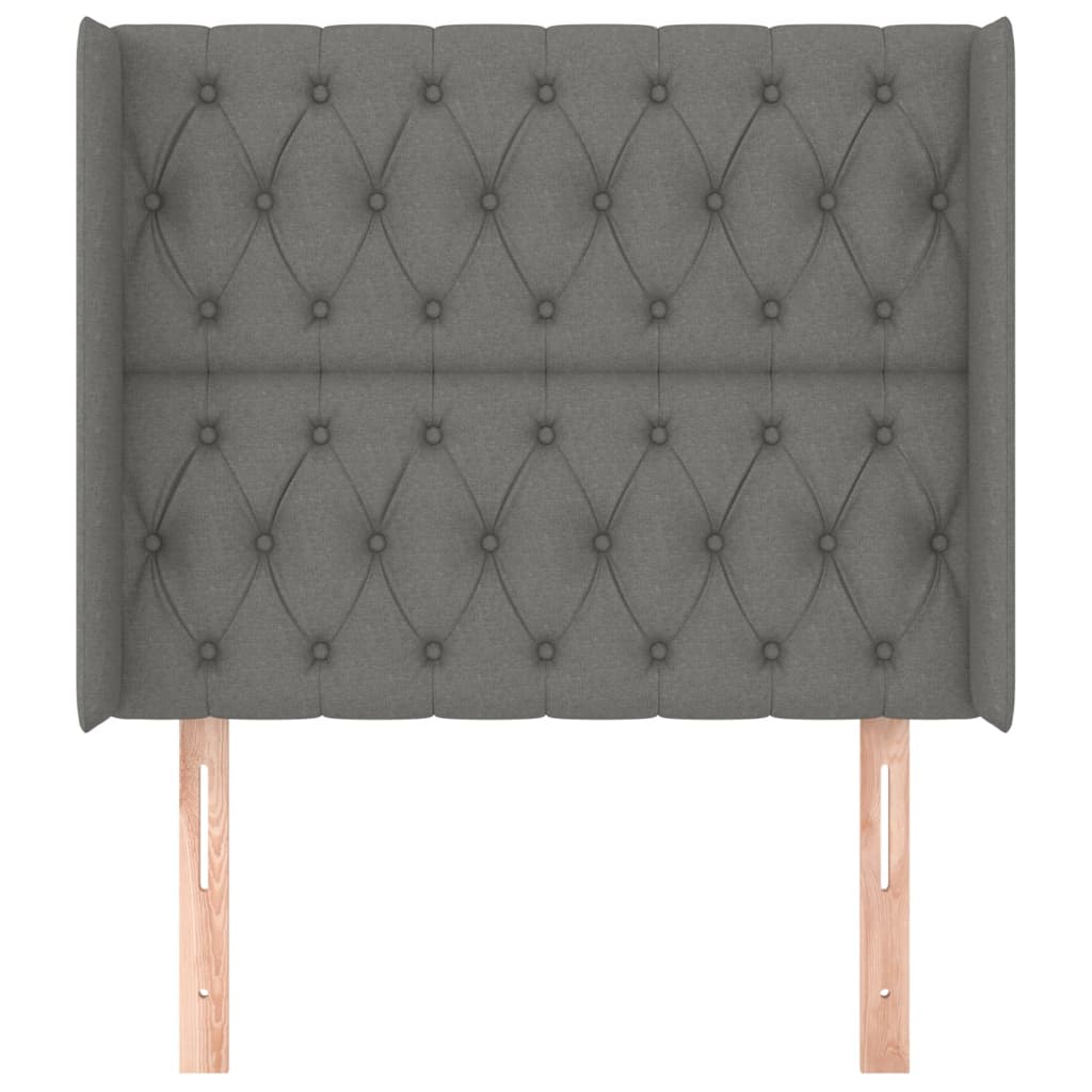 vidaXL Κεφαλάρι με Πτερύγια Σκούρο Γκρι 93x16x118/128 εκ. Υφασμάτινο