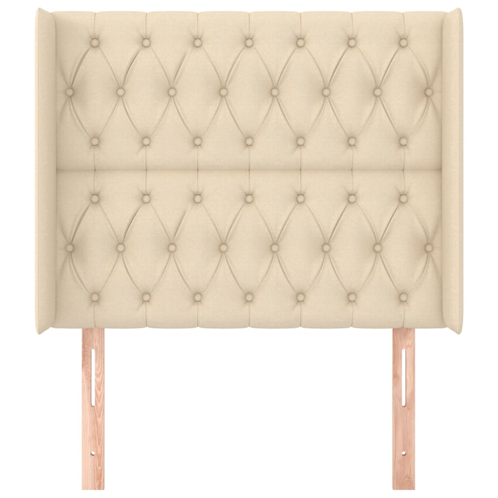 vidaXL Κεφαλάρι με Πτερύγια Κρεμ 93x16x118/128 εκ. Υφασμάτινο