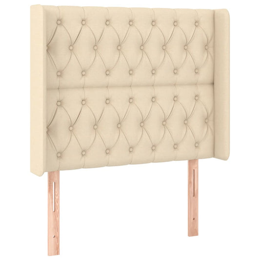 vidaXL Κεφαλάρι με Πτερύγια Κρεμ 103x16x118/128 εκ. Υφασμάτινο
