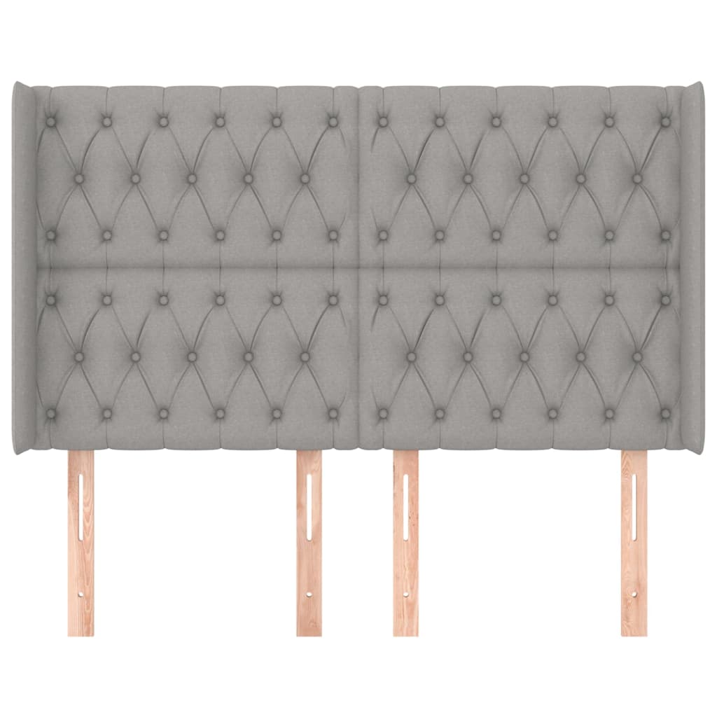 vidaXL Κεφαλάρι με Πτερύγια Ανοιχτό Γκρι 163x16x118/128 εκ. Υφασμάτινο