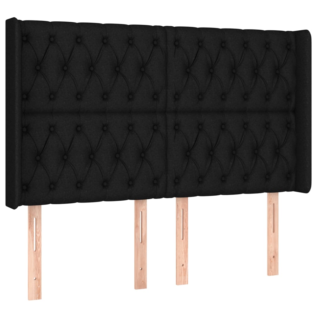 vidaXL Κεφαλάρι με Πτερύγια Μαύρο 163x16x118/128 εκ. Υφασμάτινο