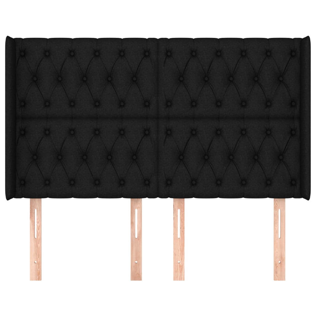 vidaXL Κεφαλάρι με Πτερύγια Μαύρο 163x16x118/128 εκ. Υφασμάτινο