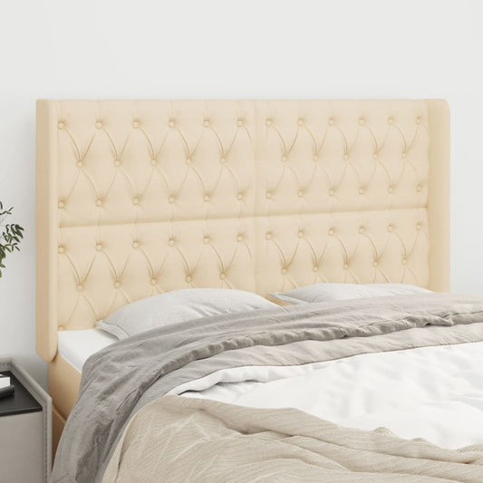 vidaXL Κεφαλάρι με Πτερύγια Κρεμ 163x16x118/128 εκ. Υφασμάτινο