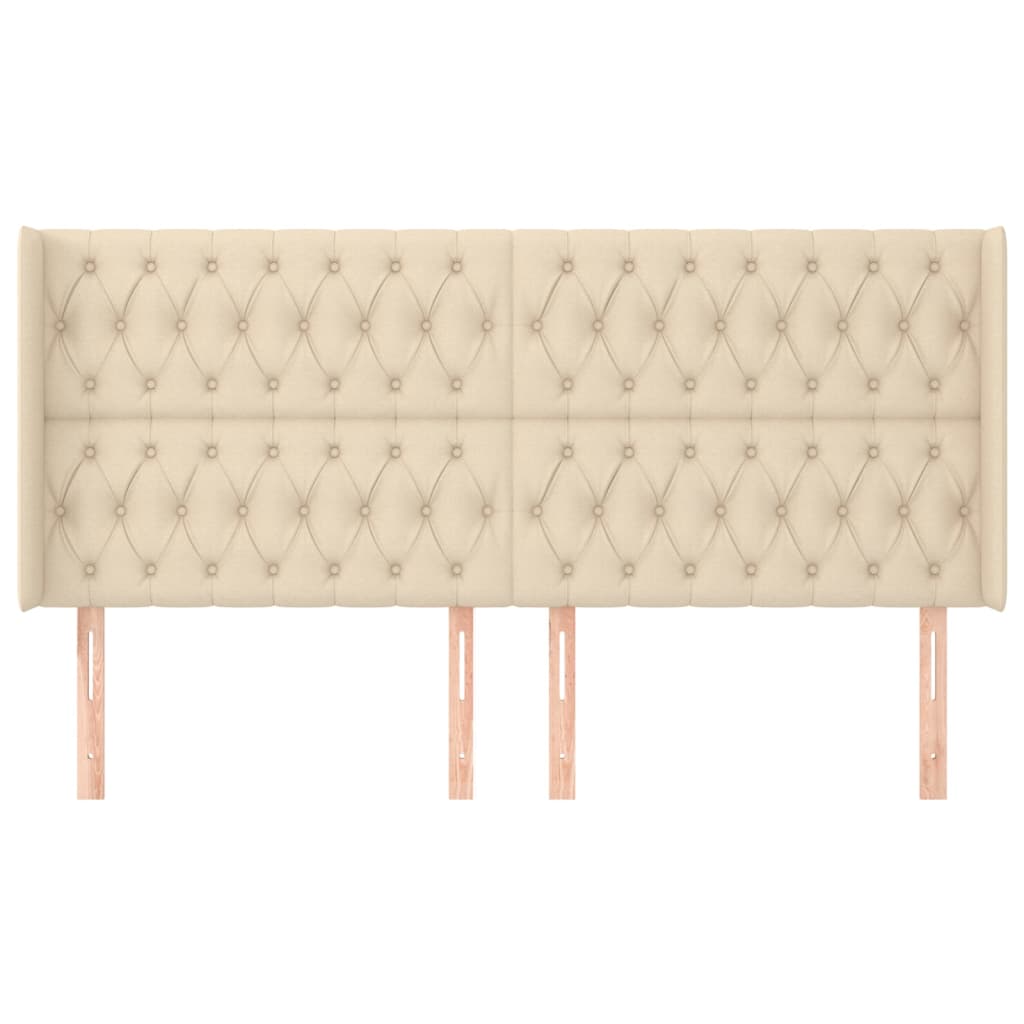 vidaXL Κεφαλάρι με Πτερύγια Κρεμ 203x16x118/128 εκ. Υφασμάτινο