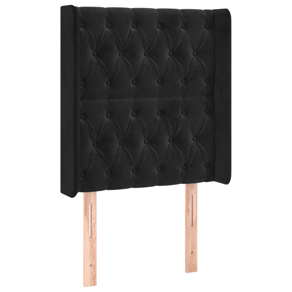 vidaXL Κεφαλάρι με Πτερύγια Μαύρο 83x16x118/128 εκ. Βελούδινο