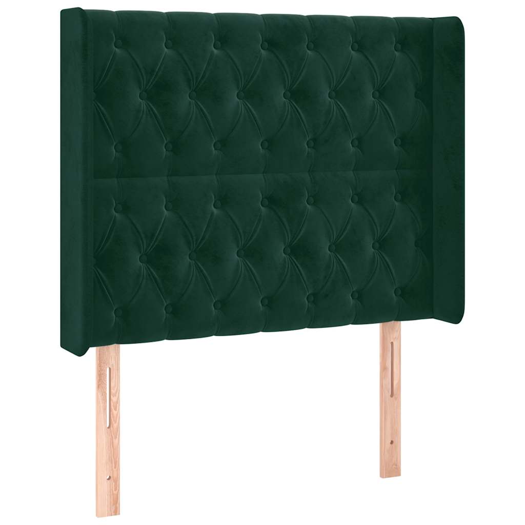 vidaXL Κεφαλάρι με Πτερύγια Πράσινο 93x16x118/128 εκ. Βελούδινο