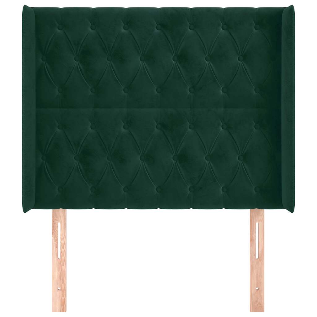 vidaXL Κεφαλάρι με Πτερύγια Πράσινο 93x16x118/128 εκ. Βελούδινο