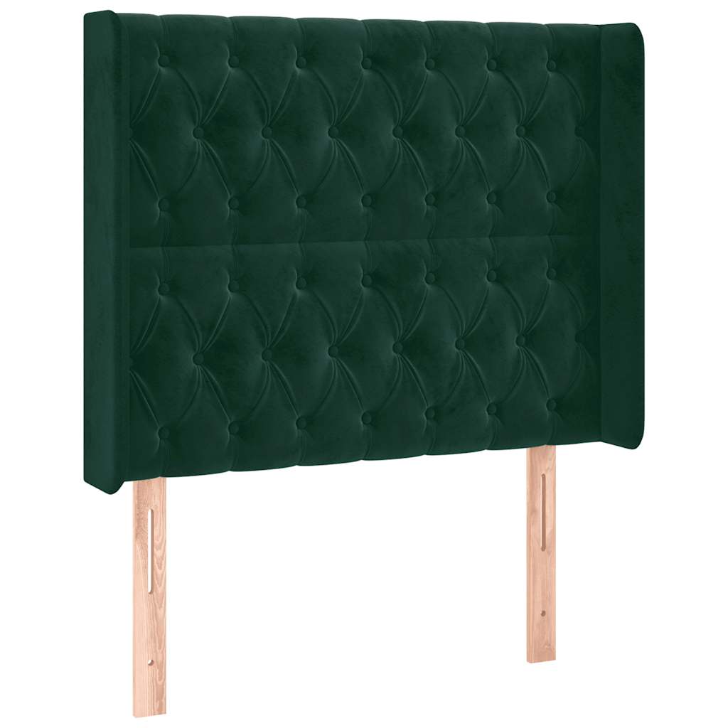 vidaXL Κεφαλάρι με Πτερύγια Πράσινο 103x16x118/128 εκ. Βελούδινο
