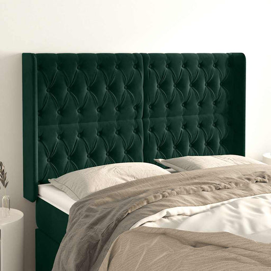 vidaXL Κεφαλάρι με Πτερύγια Πράσινο 147x16x118/128 εκ. Βελούδινο