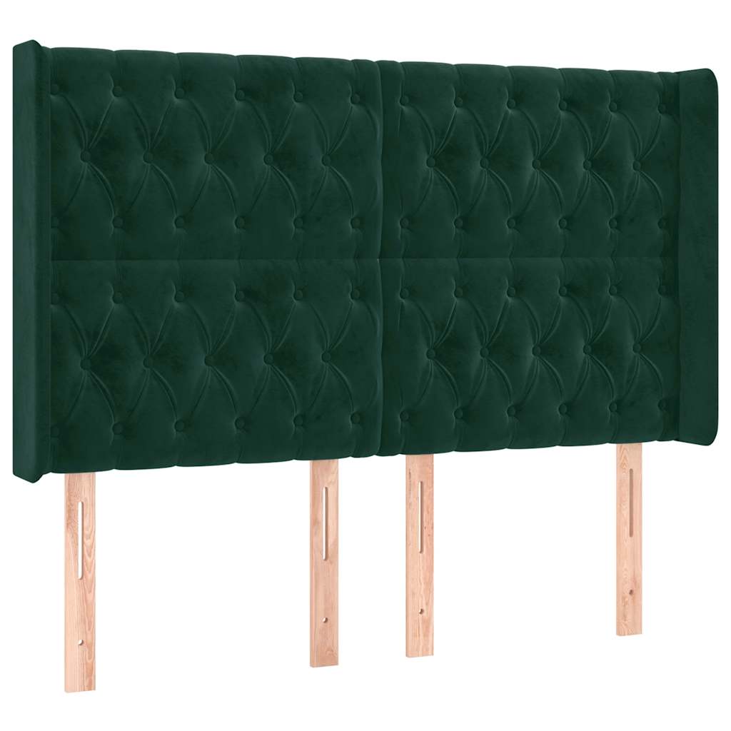 vidaXL Κεφαλάρι με Πτερύγια Πράσινο 163x16x118/128 εκ. Βελούδινο