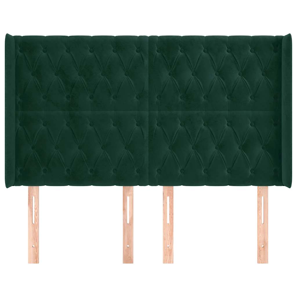 vidaXL Κεφαλάρι με Πτερύγια Πράσινο 163x16x118/128 εκ. Βελούδινο