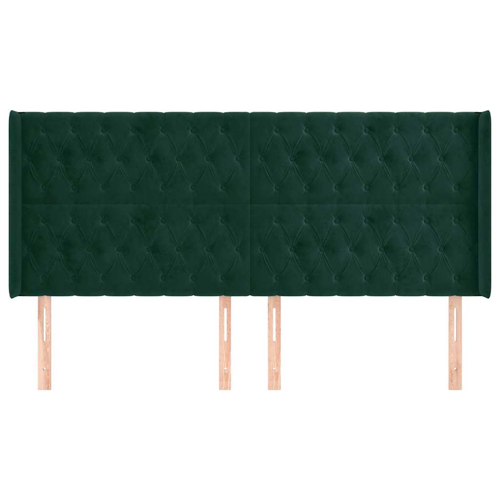 vidaXL Κεφαλάρι με Πτερύγια Πράσινο 183x16x118/128 εκ. Βελούδινο