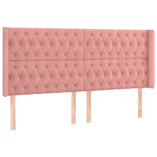 vidaXL Κεφαλάρι με Πτερύγια Ροζ 183x16x118/128 εκ. Βελούδινο