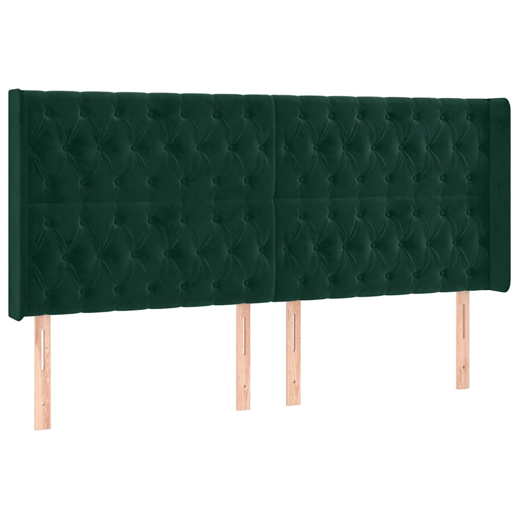 vidaXL Κεφαλάρι με Πτερύγια Πράσινο 203x16x118/128 εκ. Βελούδινο