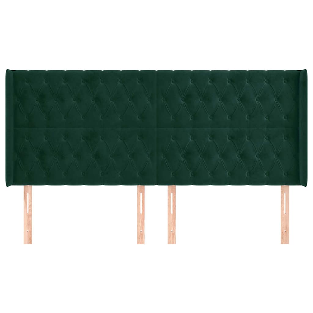 vidaXL Κεφαλάρι με Πτερύγια Πράσινο 203x16x118/128 εκ. Βελούδινο
