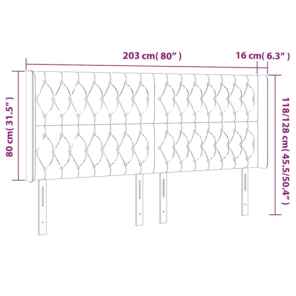 vidaXL Κεφαλάρι με Πτερύγια Πράσινο 203x16x118/128 εκ. Βελούδινο