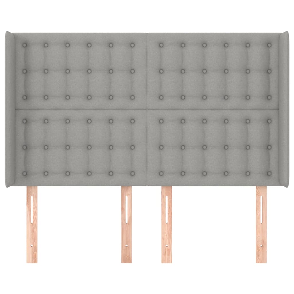 vidaXL Κεφαλάρι με Πτερύγια Ανοιχτό Γκρι 147x16x118/128 εκ. Υφασμάτινο