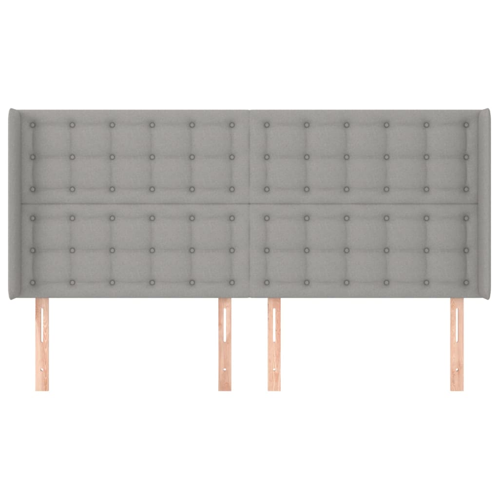 vidaXL Κεφαλάρι με Πτερύγια Ανοιχτό Γκρι 163x16x118/128 εκ. Υφασμάτινο