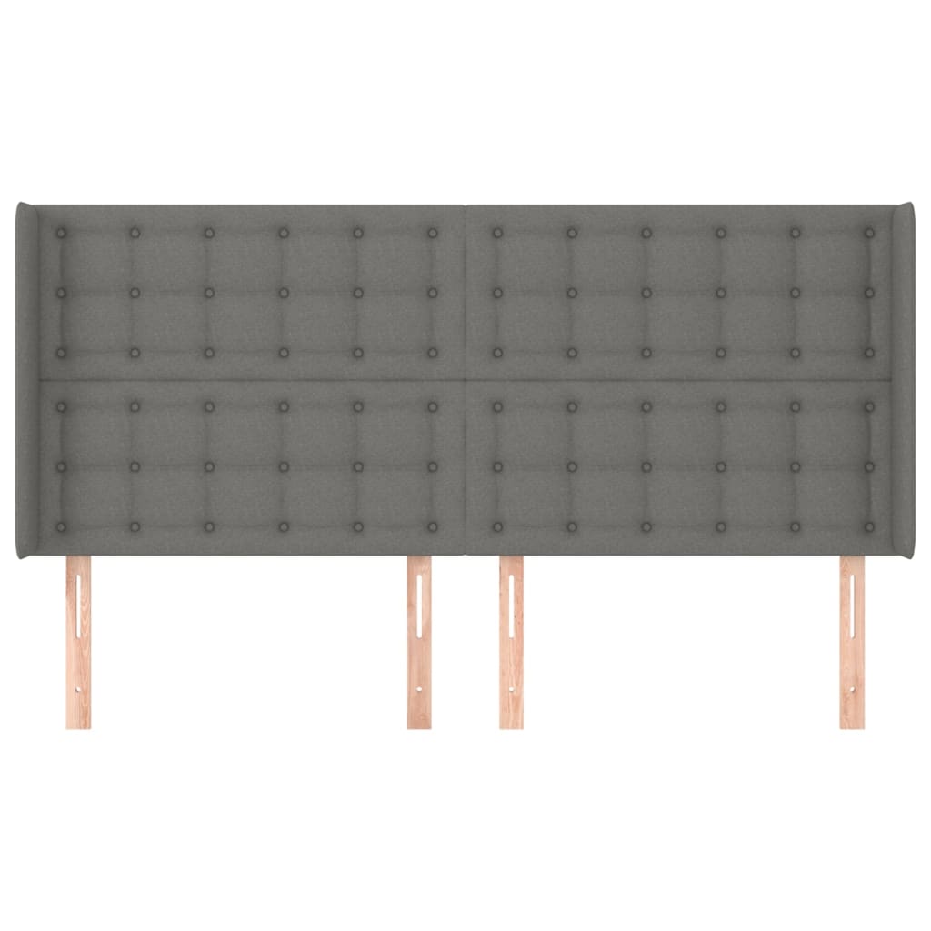 vidaXL Κεφαλάρι με Πτερύγια Σκούρο Γκρι 163x16x118/128 εκ. Υφασμάτινο
