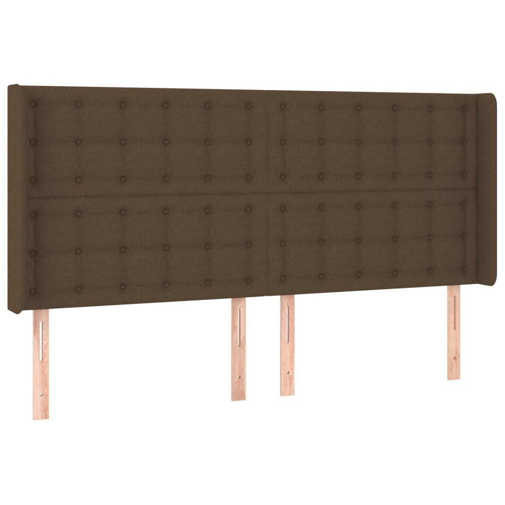 vidaXL Κεφαλάρι με Πτερύγια Σκούρο Καφέ 183x16x118/128 εκ. Υφασμάτινο