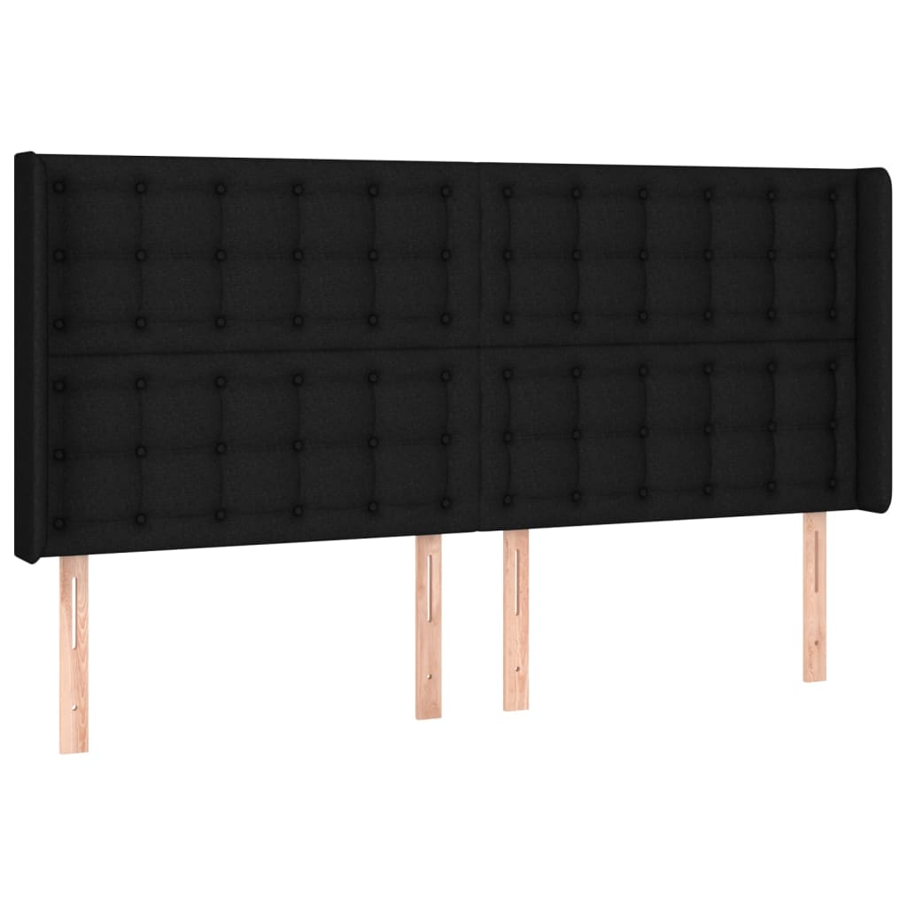 vidaXL Κεφαλάρι με Πτερύγια Μαύρο 203x16x118/128 εκ. Υφασμάτινο