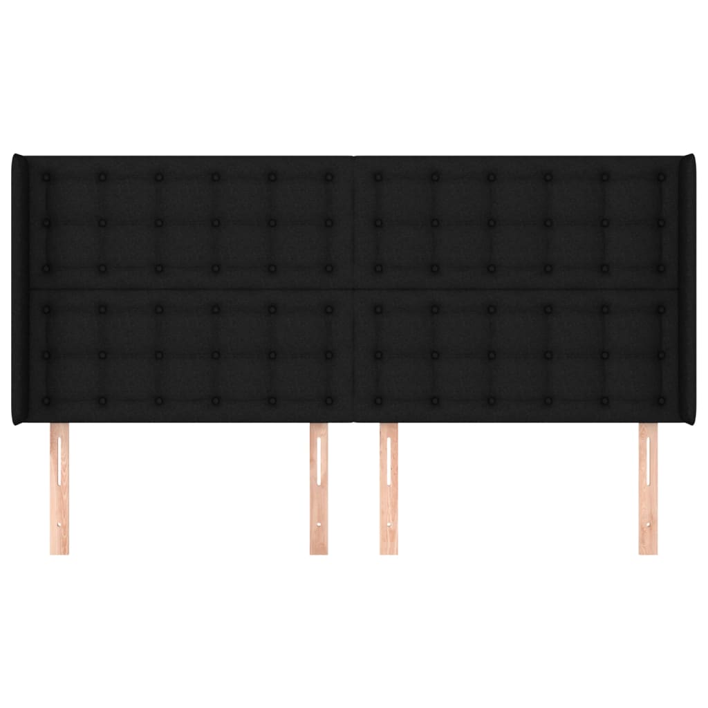vidaXL Κεφαλάρι με Πτερύγια Μαύρο 203x16x118/128 εκ. Υφασμάτινο