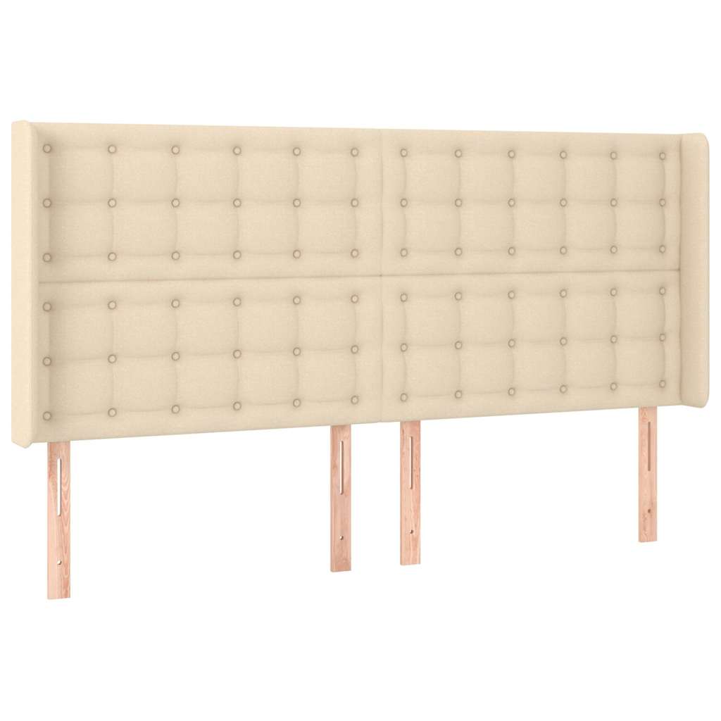 vidaXL Κεφαλάρι με Πτερύγια Κρεμ 203x16x118/128 εκ. Υφασμάτινο