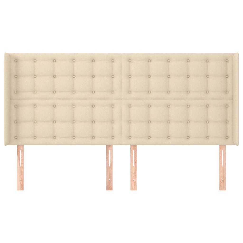 vidaXL Κεφαλάρι με Πτερύγια Κρεμ 203x16x118/128 εκ. Υφασμάτινο