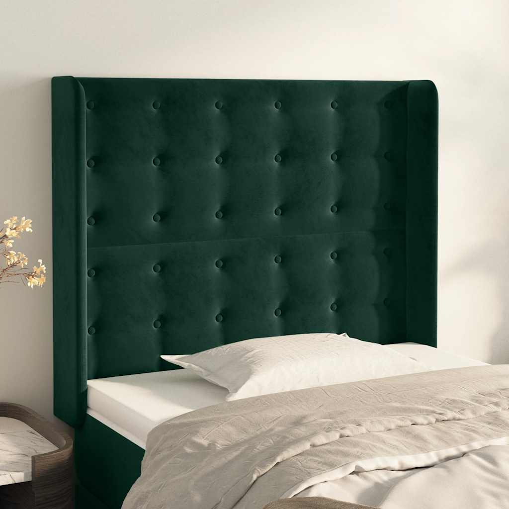 vidaXL Κεφαλάρι με Πτερύγια Πράσινο 83x16x118/128 εκ. Βελούδινο