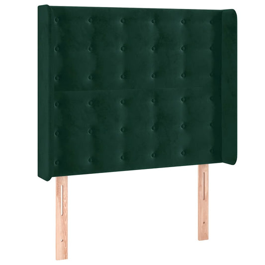 vidaXL Κεφαλάρι με Πτερύγια Πράσινο 93x16x118/128 εκ. Βελούδινο