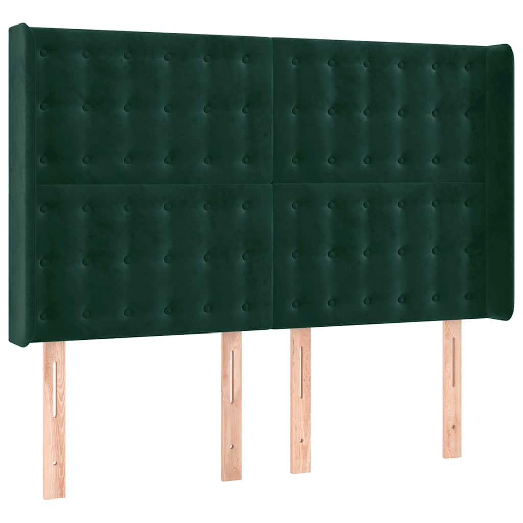 vidaXL Κεφαλάρι με Πτερύγια Πράσινο 147x16x118/128 εκ. Βελούδινο