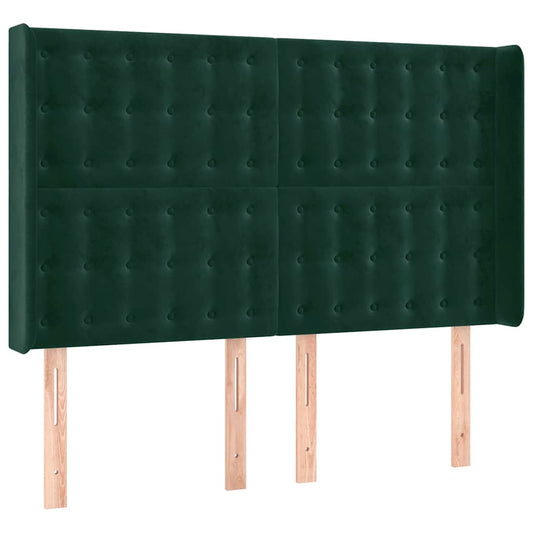 vidaXL Κεφαλάρι με Πτερύγια Πράσινο 147x16x118/128 εκ. Βελούδινο
