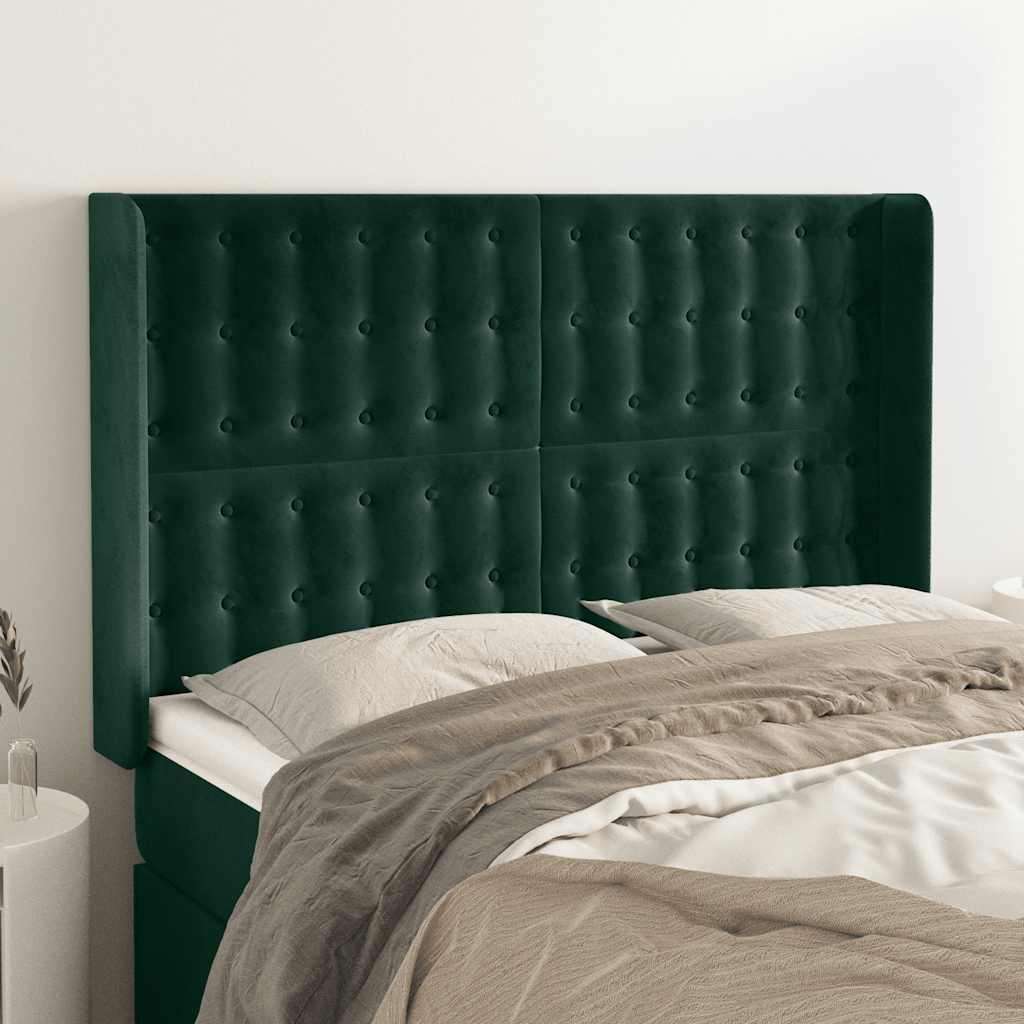vidaXL Κεφαλάρι με Πτερύγια Πράσινο 147x16x118/128 εκ. Βελούδινο