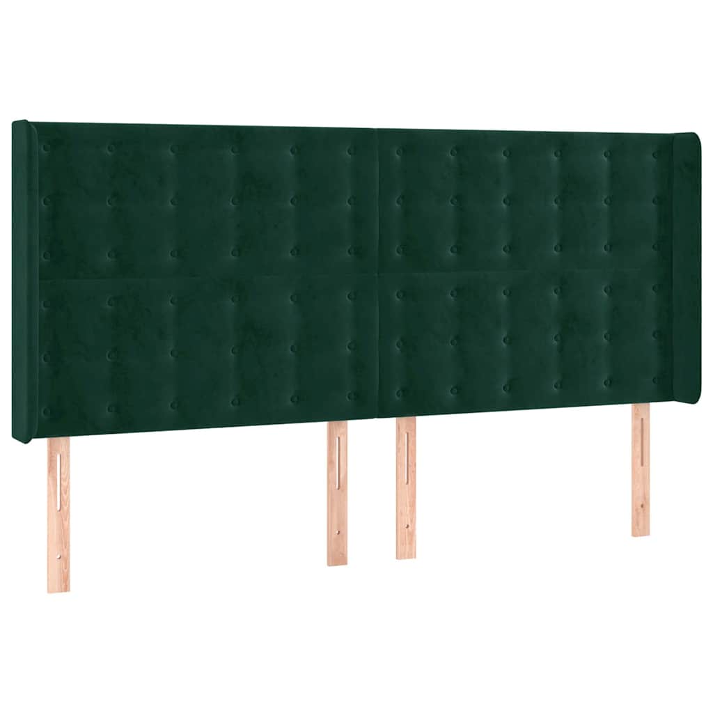 vidaXL Κεφαλάρι με Πτερύγια Πράσινο 163x16x118/128 εκ. Βελούδινο