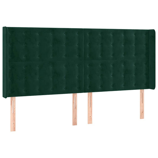 vidaXL Κεφαλάρι με Πτερύγια Πράσινο 163x16x118/128 εκ. Βελούδινο