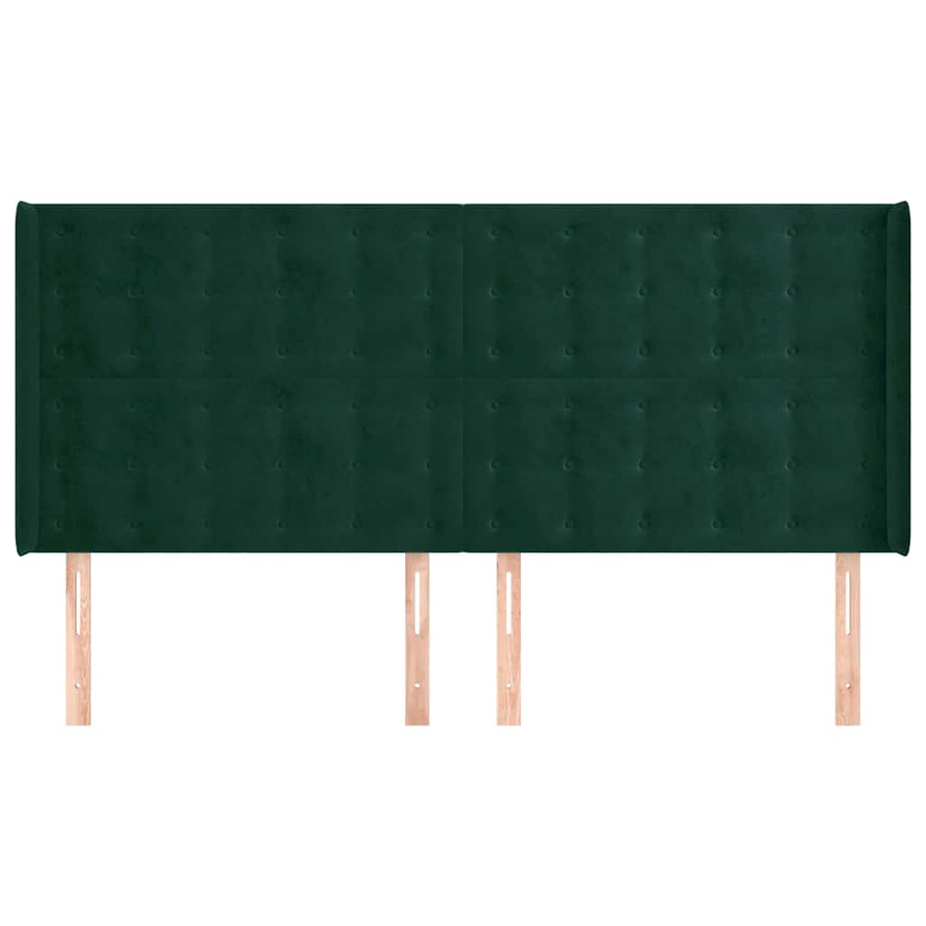 vidaXL Κεφαλάρι με Πτερύγια Πράσινο 163x16x118/128 εκ. Βελούδινο