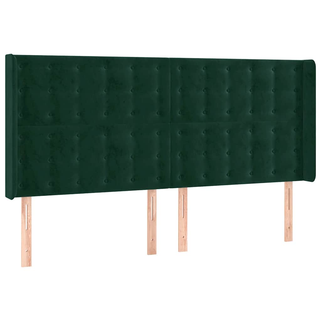 vidaXL Κεφαλάρι με Πτερύγια Πράσινο 203x16x118/128 εκ. Βελούδινο