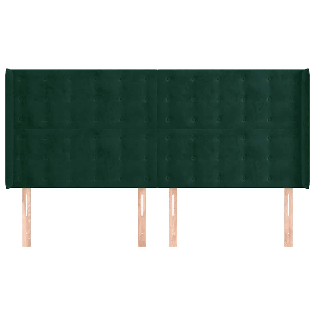 vidaXL Κεφαλάρι με Πτερύγια Πράσινο 203x16x118/128 εκ. Βελούδινο