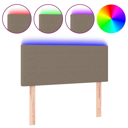 vidaXL Κεφαλάρι Κρεβατιού LED Taupe 80 x 5 x 78/88 εκ. Υφασμάτινο