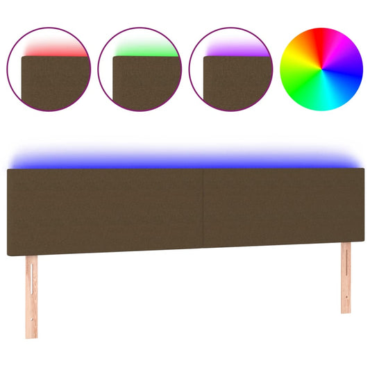 vidaXL Κεφαλάρι Κρεβατιού LED Σκούρο Καφέ 160x5x78/88 εκ. Υφασμάτινο