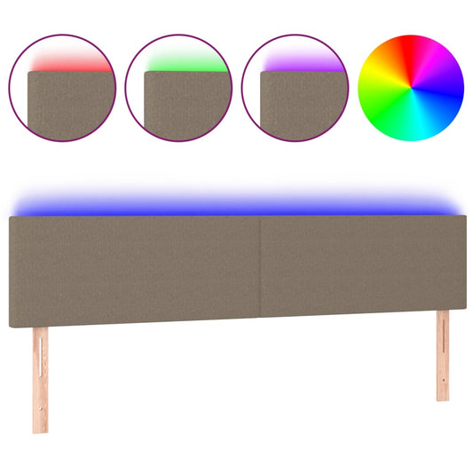 vidaXL Κεφαλάρι Κρεβατιού LED Taupe 180x5x78/88 εκ. Υφασμάτινο