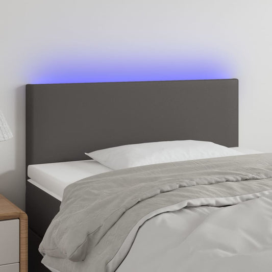vidaXL Κεφαλάρι Κρεβατιού LED Γκρι 80x5x78/88 εκ. από Συνθετικό Δέρμα