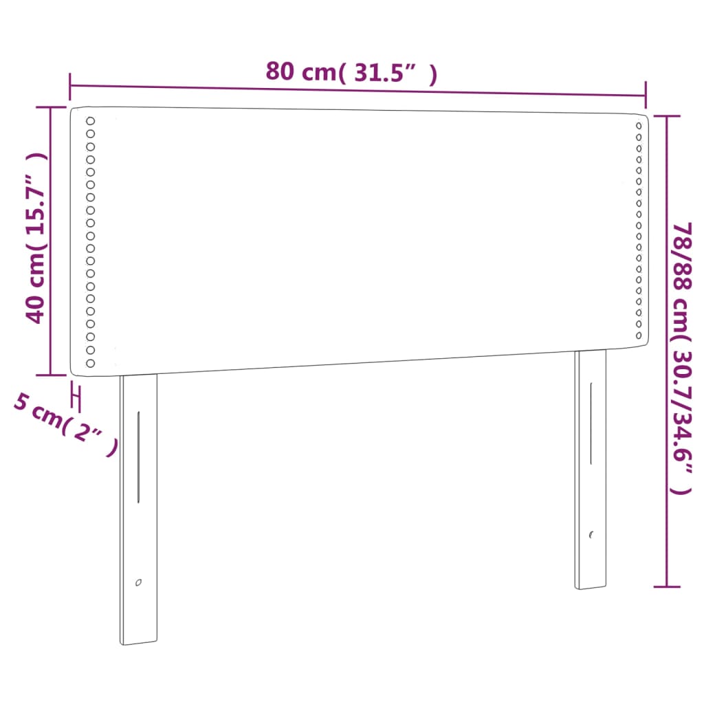 vidaXL Κεφαλάρι Κρεβατιού LED Ανοιχτό Γκρι 80x5x78/88 εκ. Υφασμάτινο