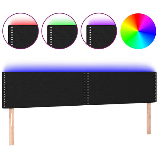 vidaXL Κεφαλάρι Κρεβατιού LED Μαύρο 160x5x78/88 εκ. Υφασμάτινο